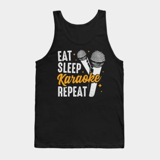 Eat Sleep Karaoke Repeat Party Singing Singer Gift Tank Top